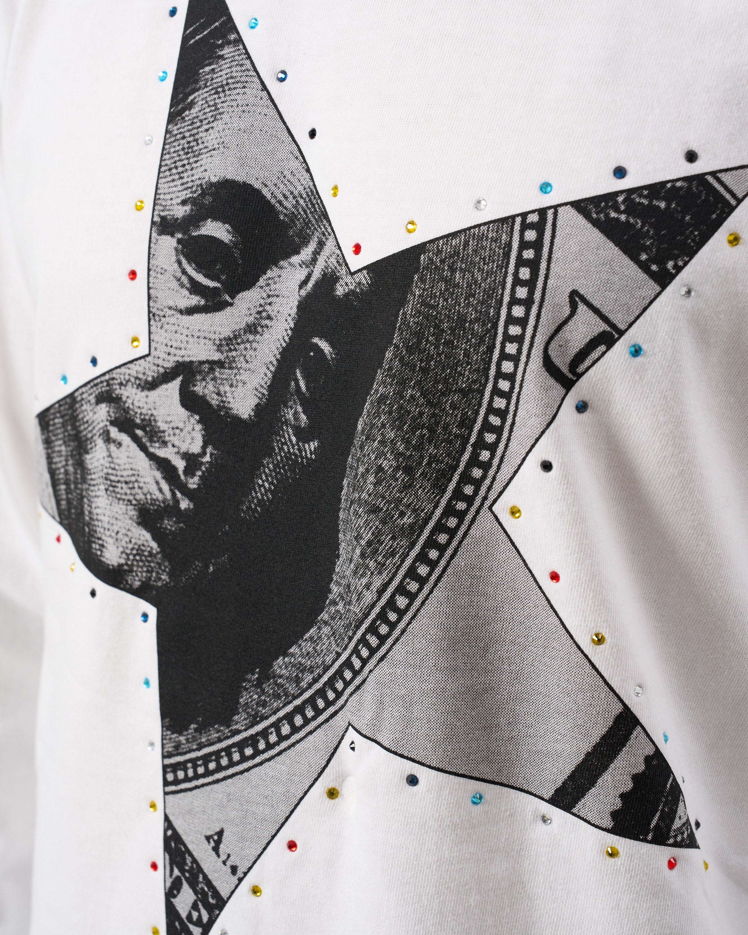 【STUD MUFFIN(スタッドマフィン)】 5.6ozコットン天竺ドルスターカラークリスタルLS Tシャツ(624-02897)