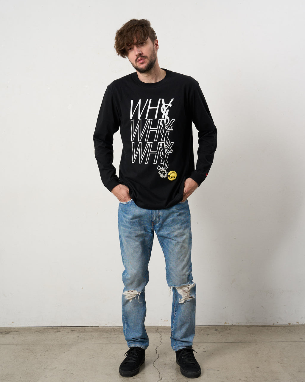 【STUD MUFFIN(スタッドマフィン) 5.6ozコットン天竺 WHYSL-サガラパッチワークLS Tシャツ(624-02906)