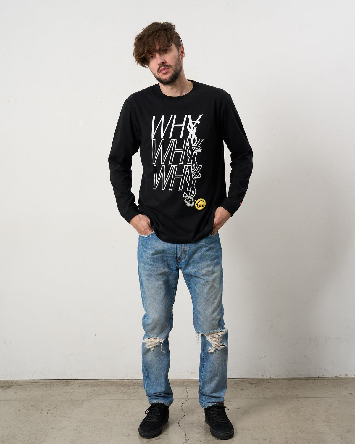 【STUD MUFFIN(スタッドマフィン) 5.6ozコットン天竺 WHYSL-サガラパッチワークLS Tシャツ(624-02906)
