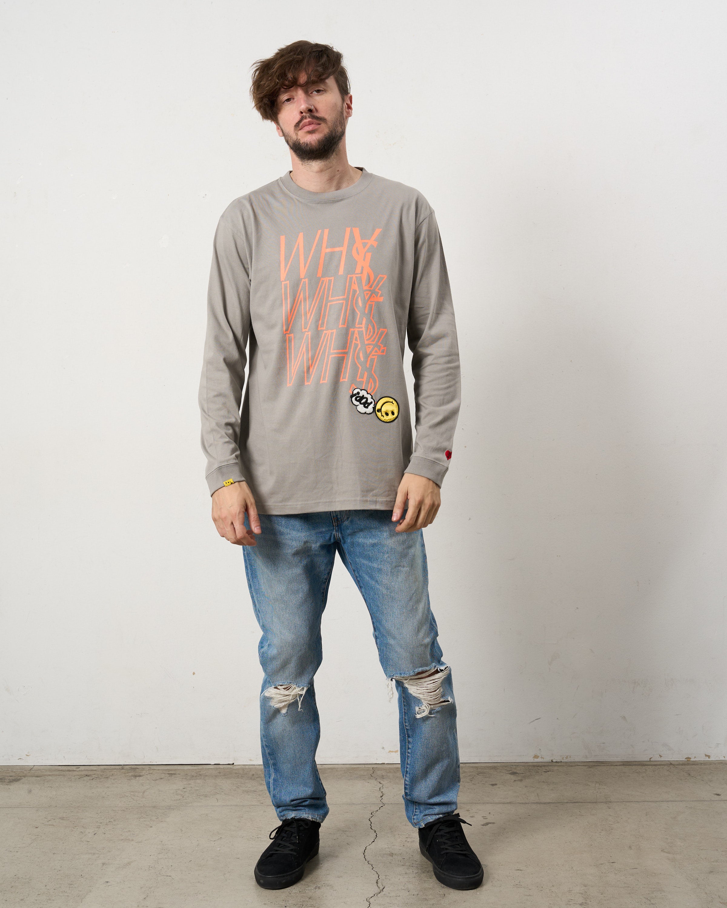 【STUD MUFFIN(スタッドマフィン) 5.6ozコットン天竺 WHYSL-サガラパッチワークLS Tシャツ(624-02906)