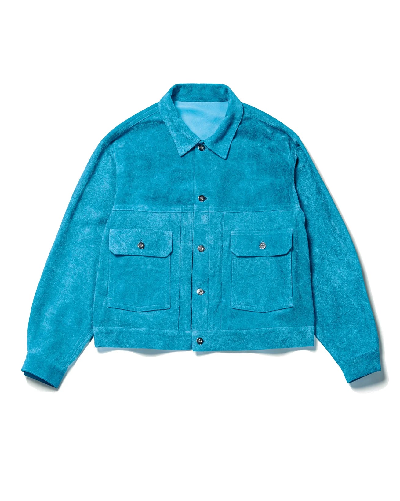 A LEATHER   TRUCKER JACKET