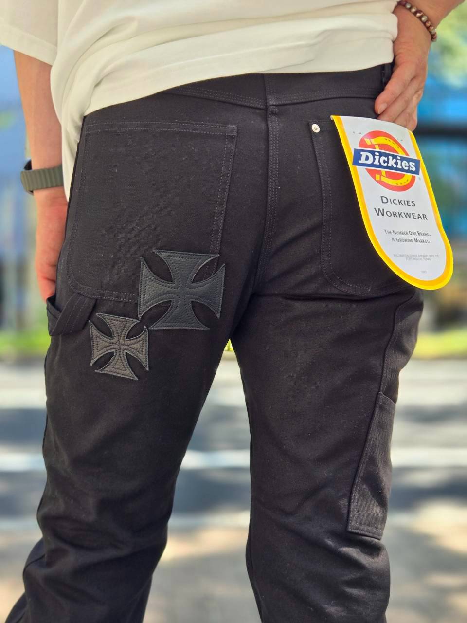 mindseeker×Dickies Iron Cross Patch Flare Pants　/　Black