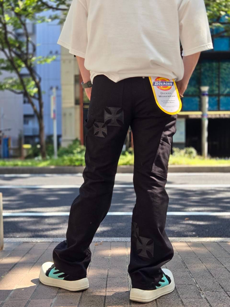 mindseeker×Dickies Iron Cross Patch Flare Pants　/　Black