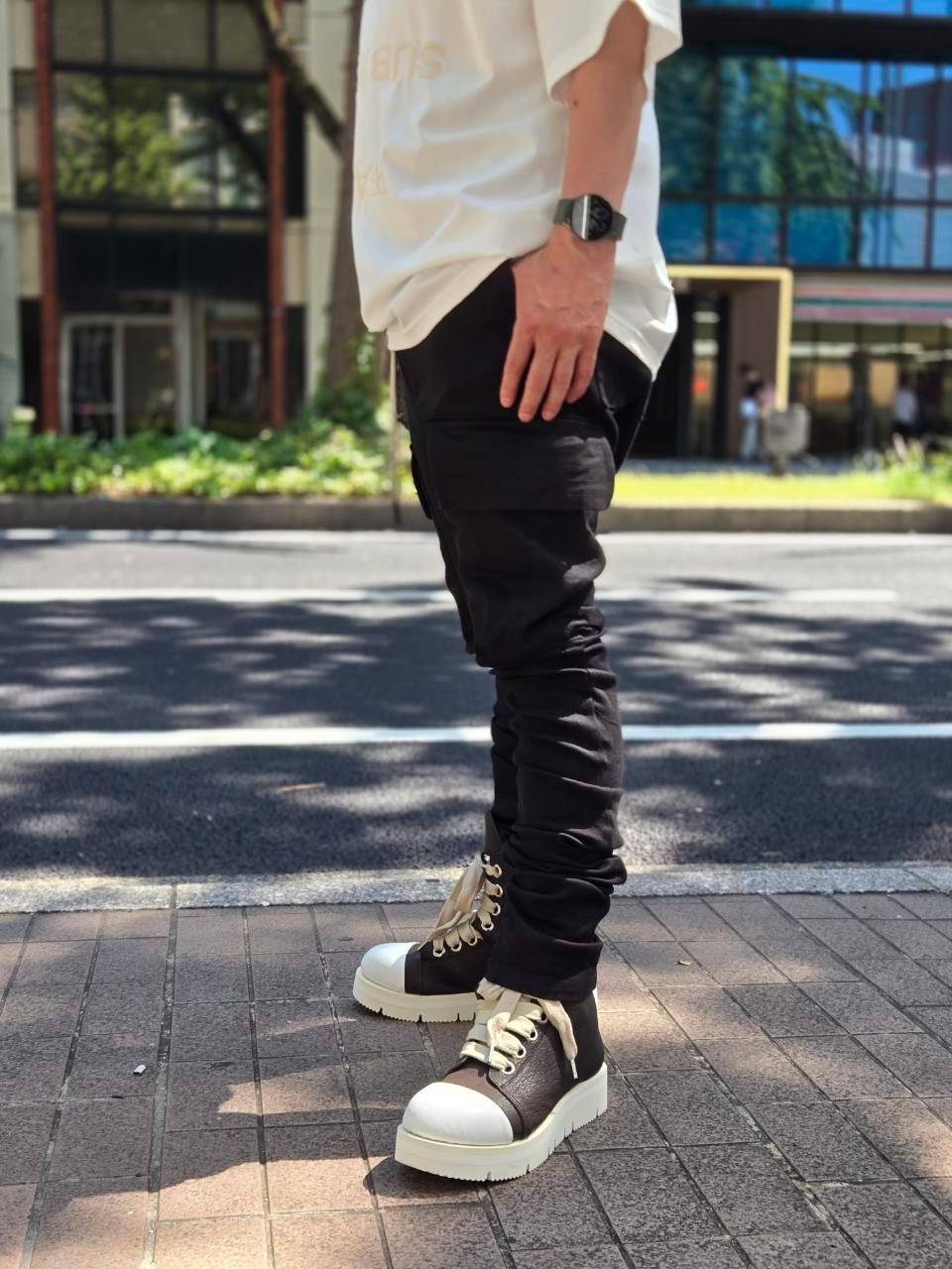 A.F ARTEFACT "tdc" DENIM SARROUEL CARGO SKINNY (BLACK)