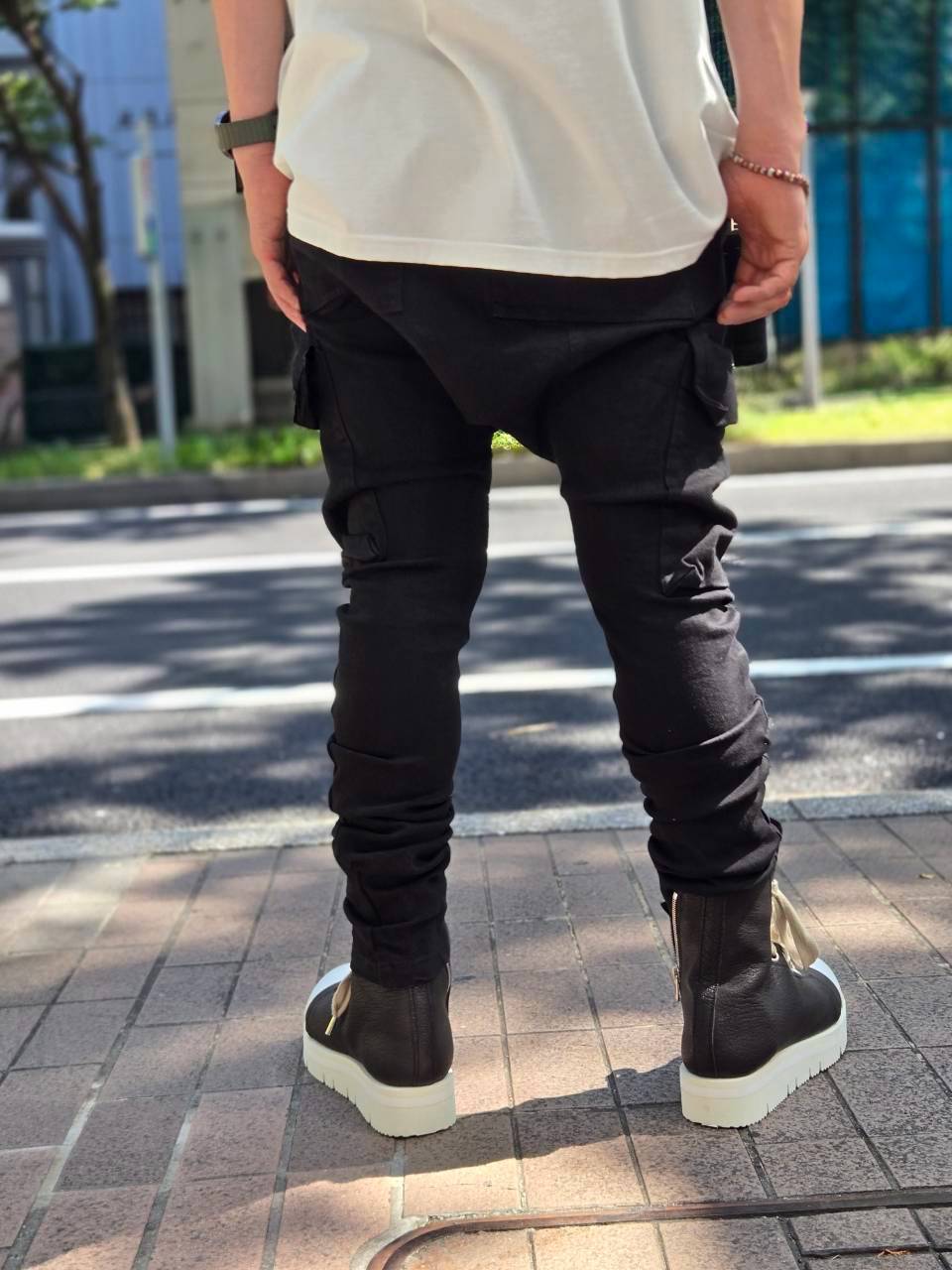 A.F ARTEFACT "tdc" DENIM SARROUEL CARGO SKINNY (BLACK)