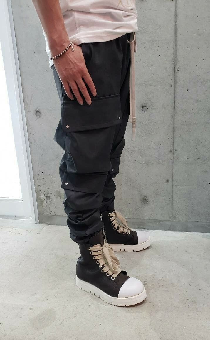-A.F ARTEFACT   Vegan Leather Sarouel Easy / ブラック (ag-14047-2)