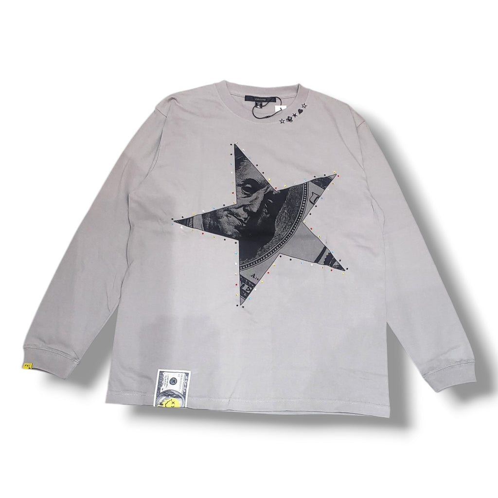 【STUD MUFFIN(スタッドマフィン)】 5.6ozコットン天竺ドルスターカラークリスタルLS Tシャツ(624-02897)
