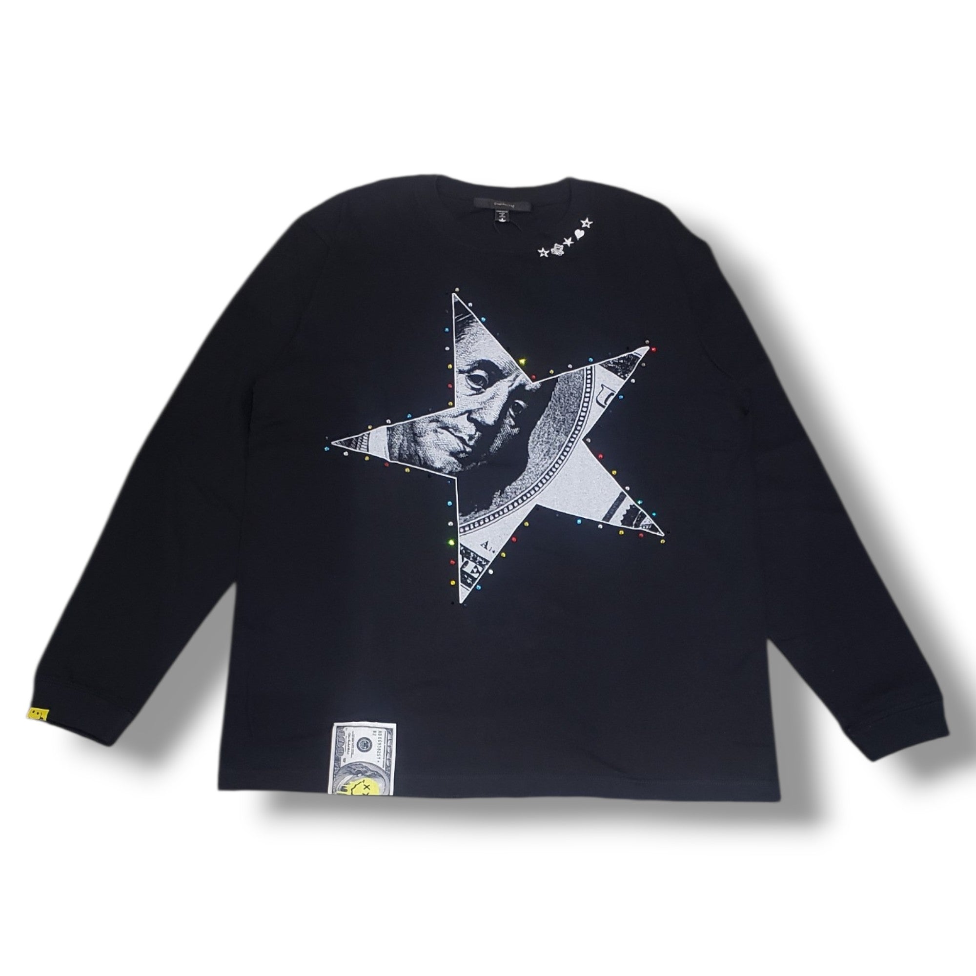 【STUD MUFFIN(スタッドマフィン)】 5.6ozコットン天竺ドルスターカラークリスタルLS Tシャツ(624-02897)