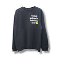 【STUD MUFFIN(スタッドマフィン)】オーセンティックパイル ラベルプリント ボーンパッチワーク スエットシャツ(624-02907) Black