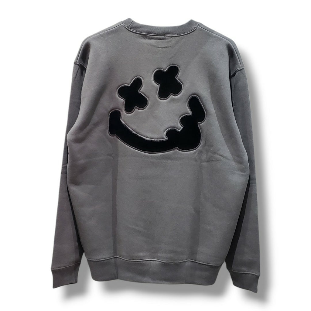 【STUD MUFFIN(スタッドマフィン)】T-C裏毛起毛ファースマイルパッチワーク スエットシャツ(624-02911) C.GRY