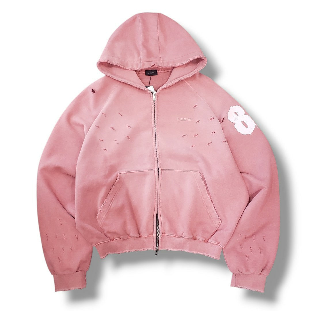 LIBERE  DOUBLE EIGHT SNAKE ZIP HOODIE / PINK (265232)