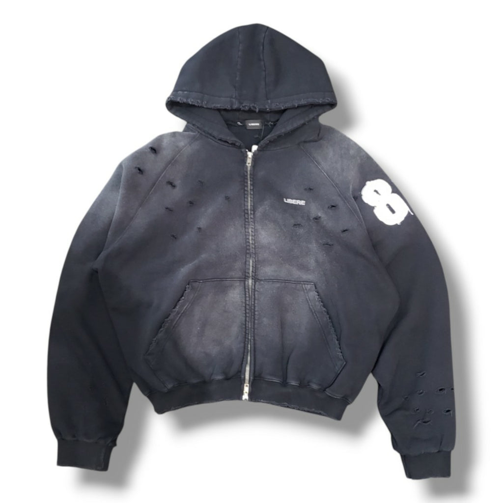 LIBERE  DOUBLE EIGHT SNAKE ZIP HOODIE / BLACK (265231)