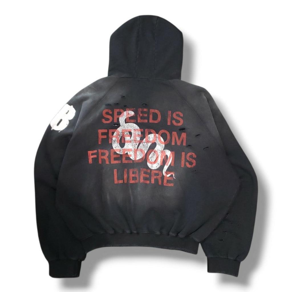 LIBERE  DOUBLE EIGHT SNAKE ZIP HOODIE / BLACK (265231)