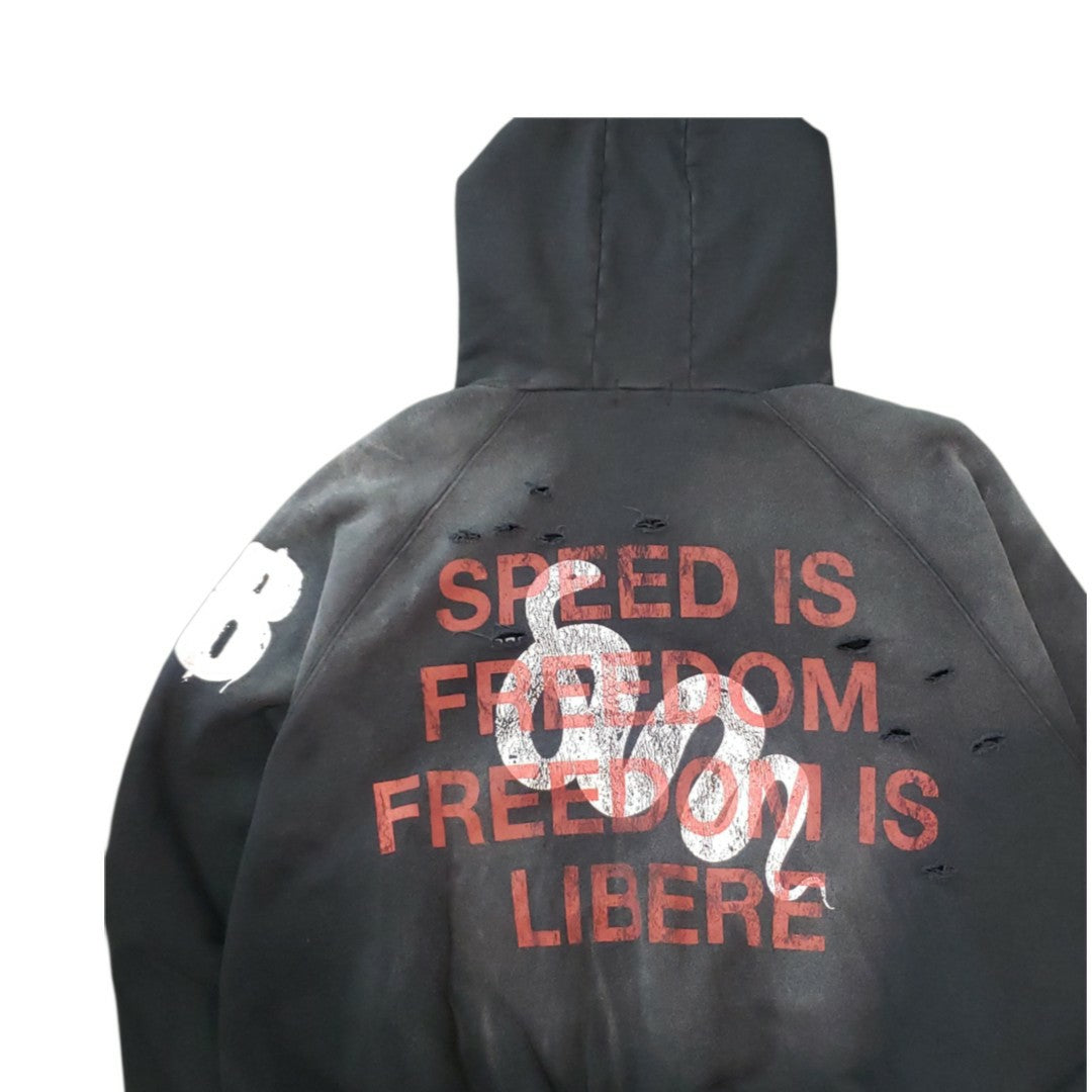 LIBERE  DOUBLE EIGHT SNAKE ZIP HOODIE / BLACK (265231)