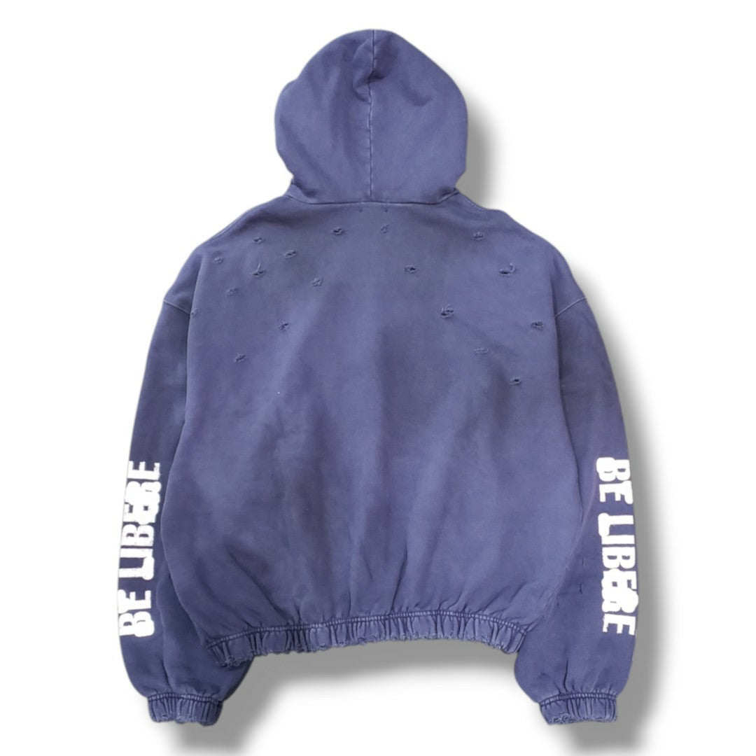 LIBERE　88 DISTRESSED ZIP HOODIE / NAVY　（265230）
