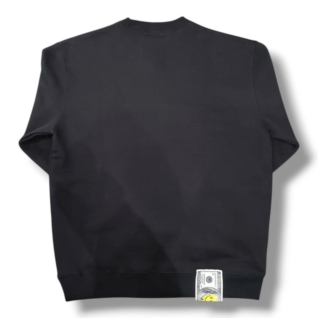 STUD MUFFIN(スタッドマフィン) 　T-C裏毛起毛 ファー-ムックボアミックスパッチワークスエットシャツ(624-02917)　Black