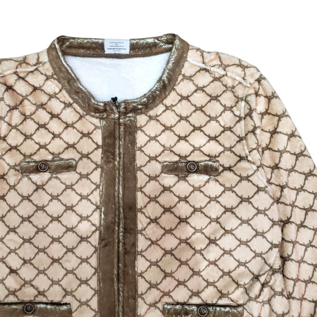 TALKING ABOUT  FUR TRANSFER COLLARLESS JACKET (MONOGRAM) 2627AW-J-003