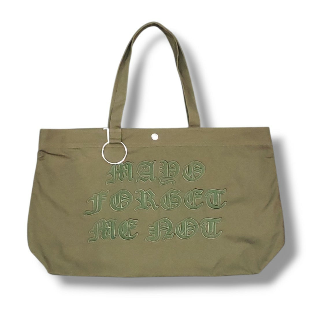 MAYO FORGET ME NOT EMBROIDERY TOTE BAG GREEN (26MY-BAG002)