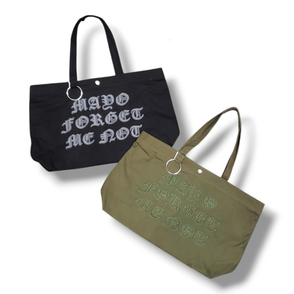 MAYO FORGET ME NOT EMBROIDERY TOTE BAG BLACK (26MY-BAG002)
