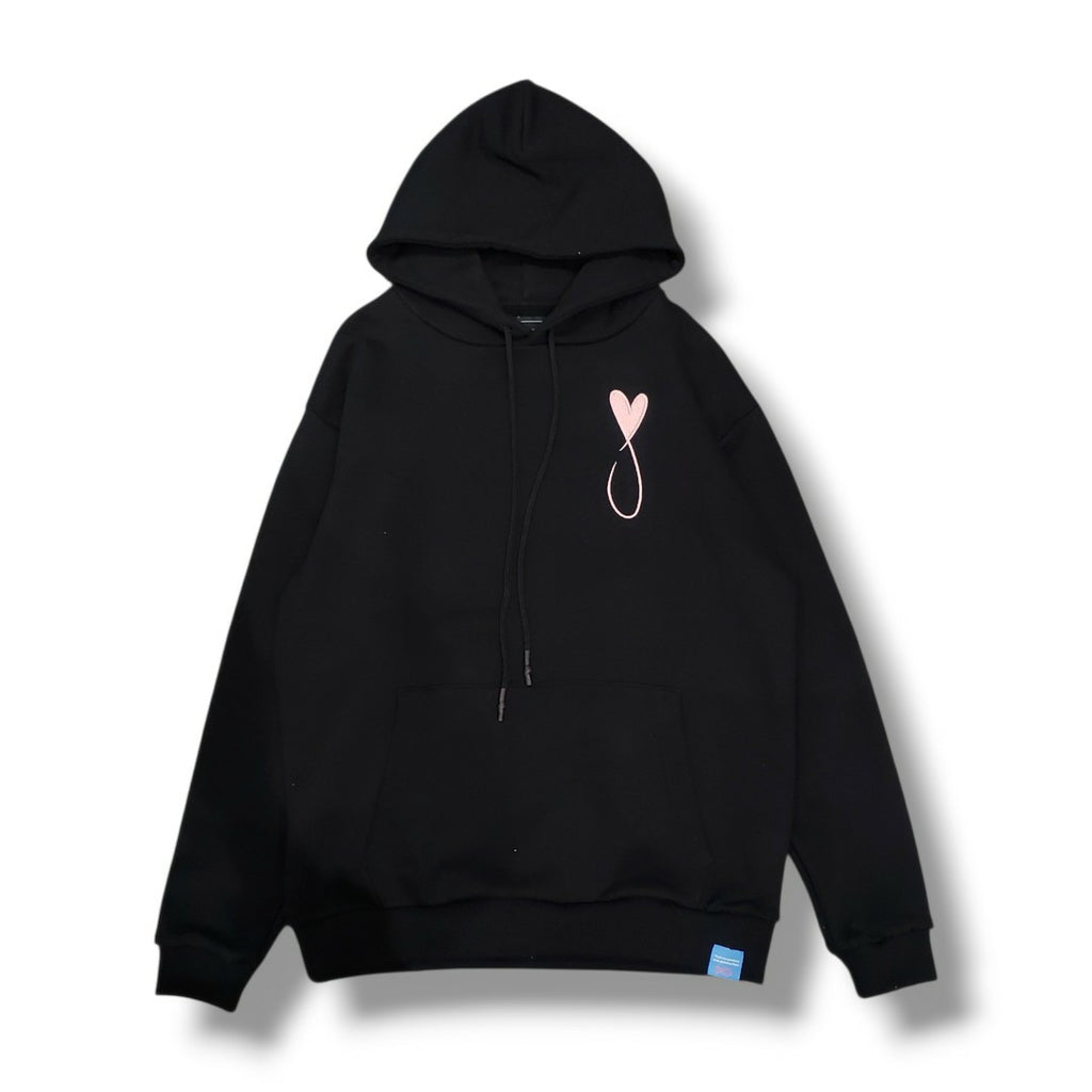 MAISON HONORE　ハートフィッシュビッグロゴフーディー　Black×PINK