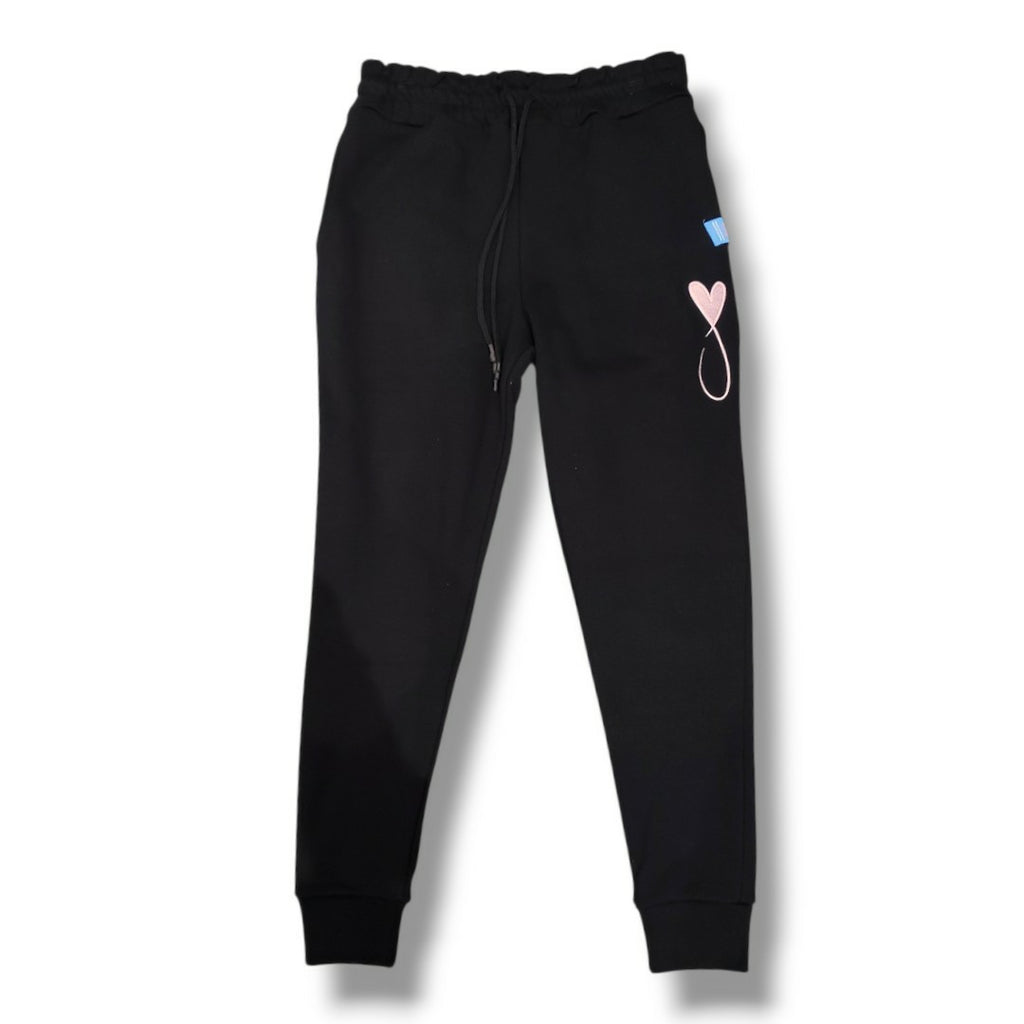 MAISON HONORE ビッグロゴスウェットパンツ　Black×PINK