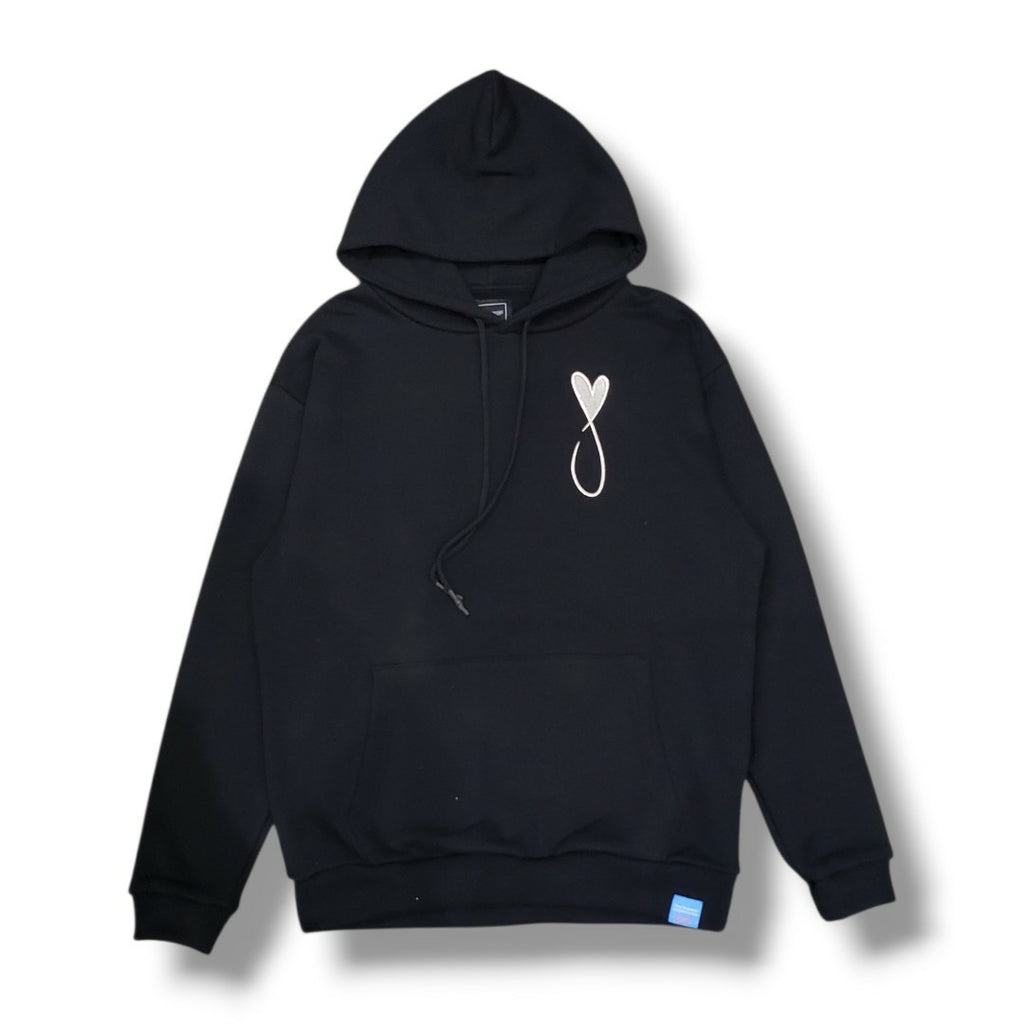 MAISON HONORE　ハートフィッシュビッグロゴフーディー　Black×silver