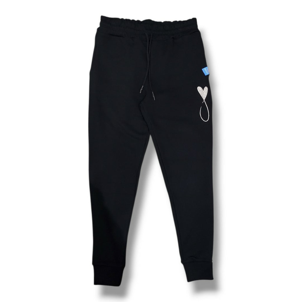 MAISON HONORE ビッグロゴスウェットパンツ　Black×silver