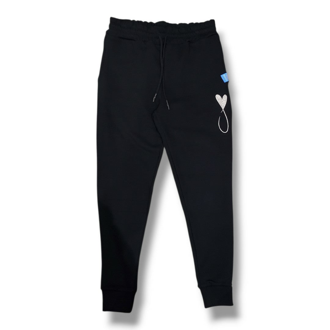 MAISON HONORE ビッグロゴスウェットパンツ　Black×silver