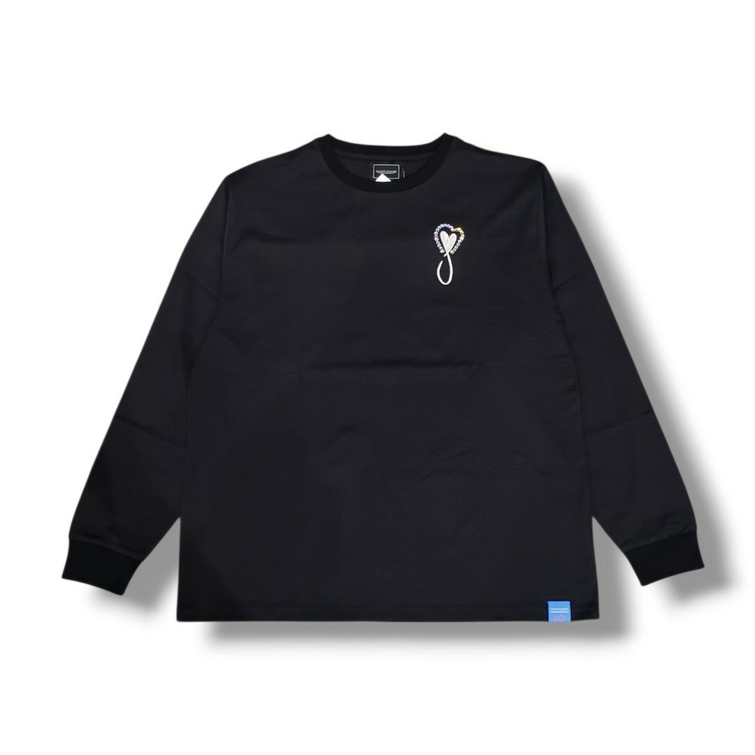 MAISON HONORE Tiphanie Swarovski スワロロングスリーブT　Black×silver