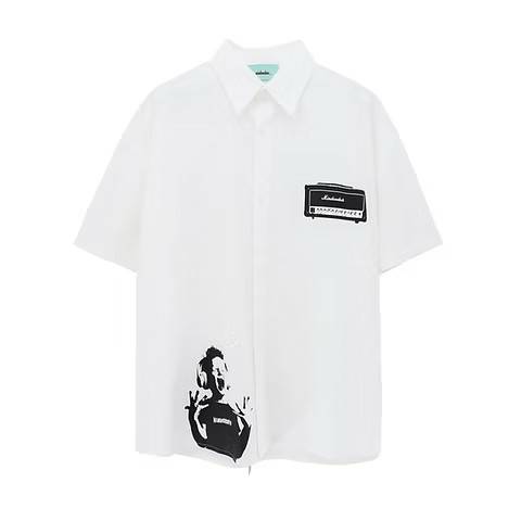 Scream Boy Short Sleeve Shirts / WHITE