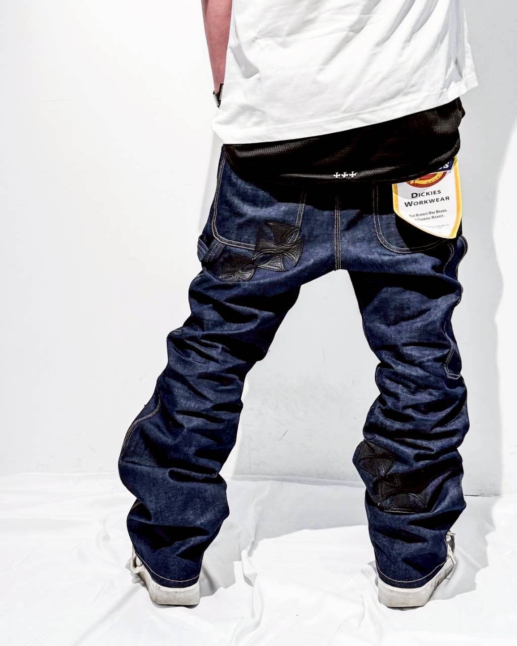 MINDSEEKER × Dickies Iron Cross Patch Flare Carpenter Pants / INDIGO