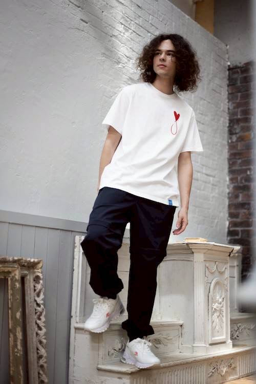 MAISON HONORE Tiphanie Big Logo T-shirt/white ✖️RED