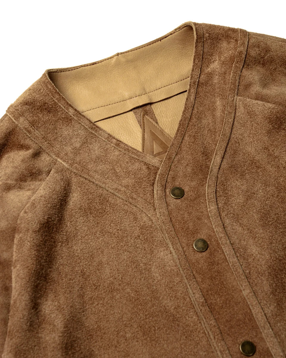 A LEATHER 【26SS】Baseball Shirt (Earth Suede)