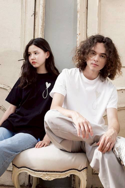 MAISON HONORE Tiphanie  Big Logo  T -Shirt /BLACK✖️SILVER