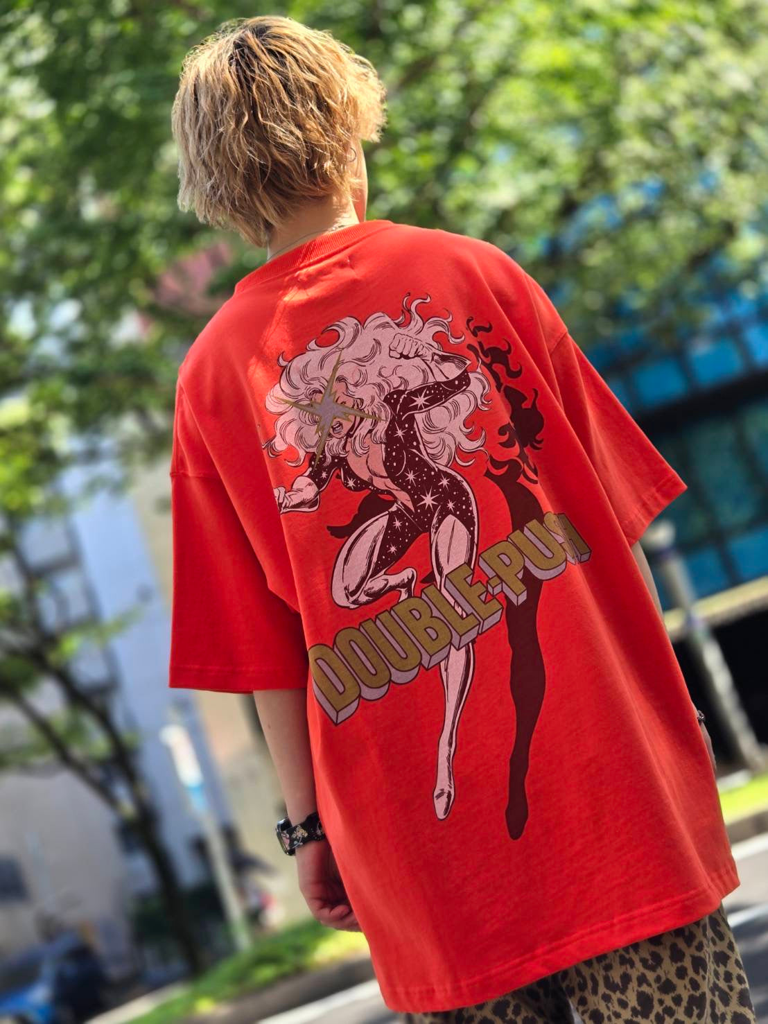 TAIN DOUBLE PUSH FLASH LADY SHORT SLEEVE T-SHIRTS /ORANGE