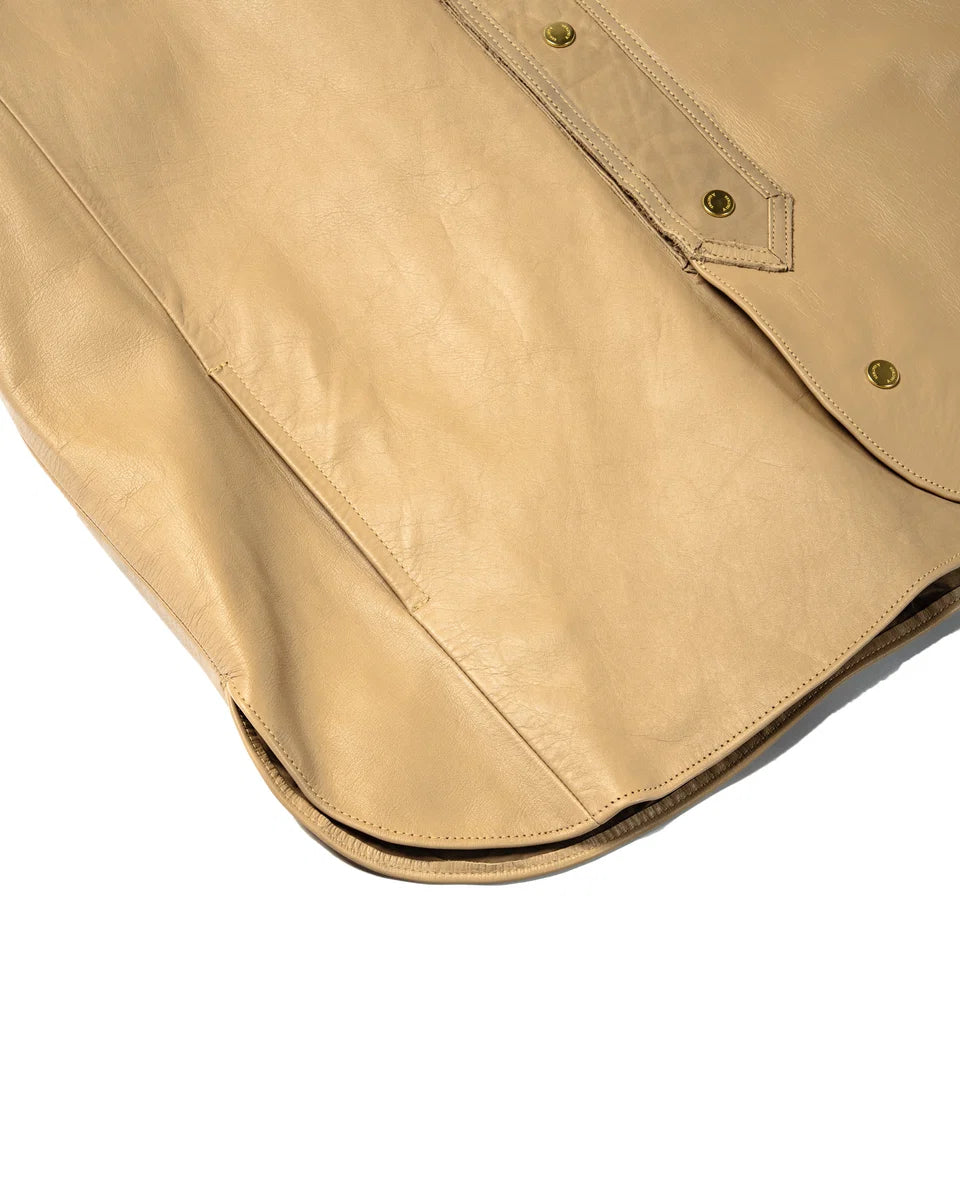 A LEATHER 【26SS】Baseball Shirt (Shore Latte)