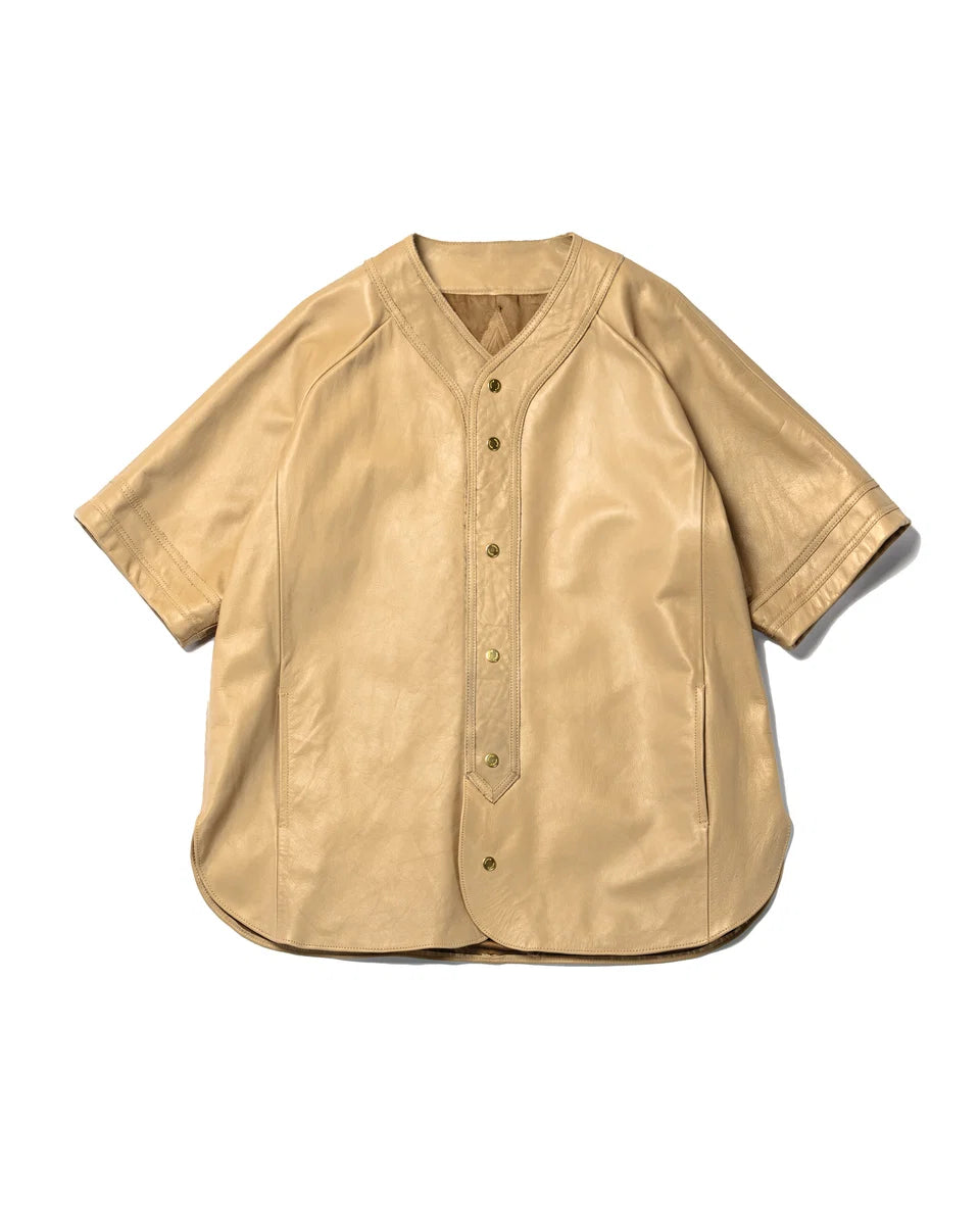 A LEATHER 【26SS】Baseball Shirt (Shore Latte)