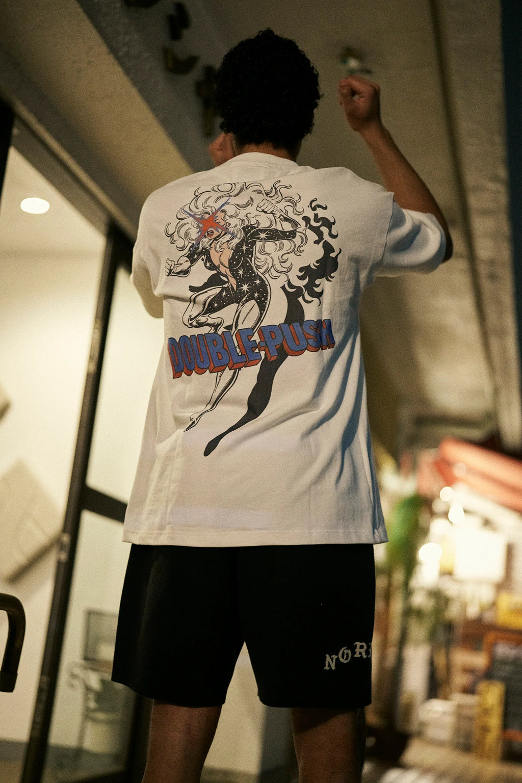 TAIN DOUBLE PUSH FLASH LADY SHORT SLEEVE T-SHIRTS /WHITE