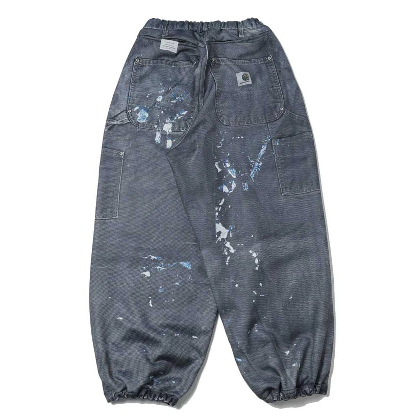 TALKING ABOUT THE ABSTRACTION　PRINT DUCK WIDE PANTS BLACK (26SS-P-002CH)