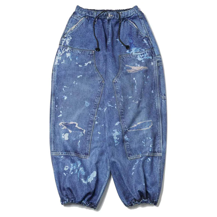 TALKING ABOUT THE ABSTRACTION   PRINT DUCK WIDE PANTS DENIM(26SS-PT-002CH)