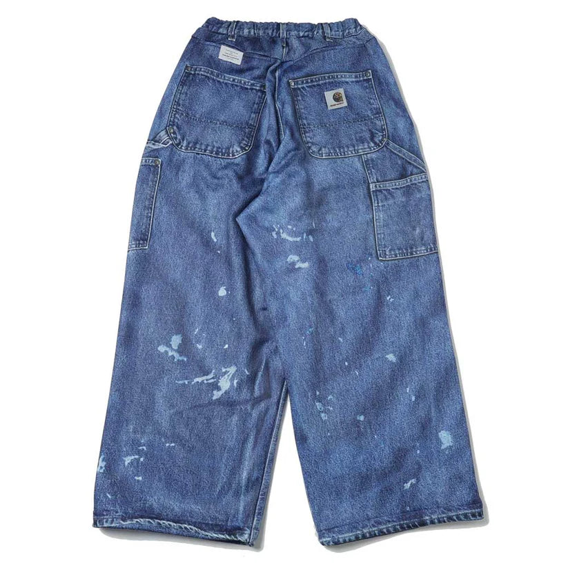 TALKING ABOUT THE ABSTRACTION   PRINT DUCK WIDE PANTS DENIM(26SS-PT-002CH)