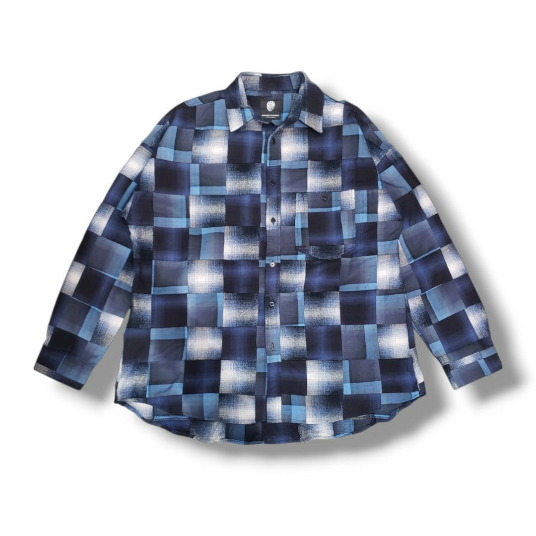 TALKING ABOUT　PATCHWORK SHIRTS (2627-AW-SH-001)　BLUE