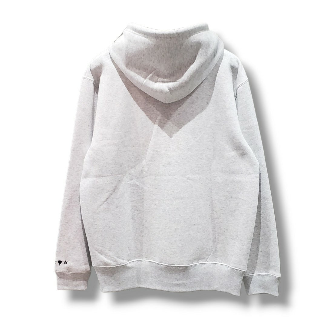 【STUD MUFFIN(スタッドマフィン)】 T-C裏毛起毛ファースマイルパッチワーク プルパーカー(624-02910)ASH