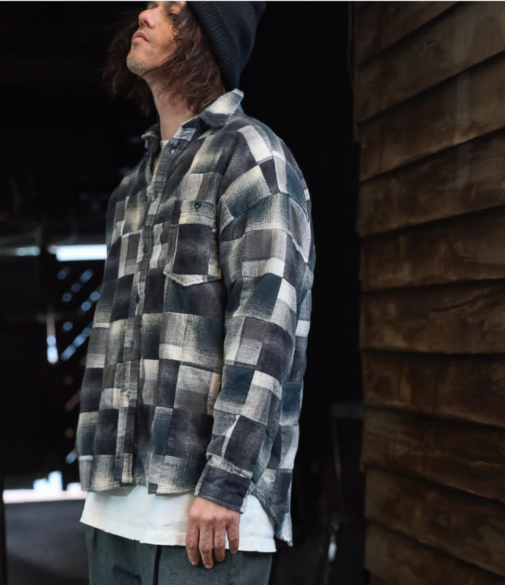 TALKING ABOUT  PATCHWORK SHIRTS (2627-AW-SH-001) Black