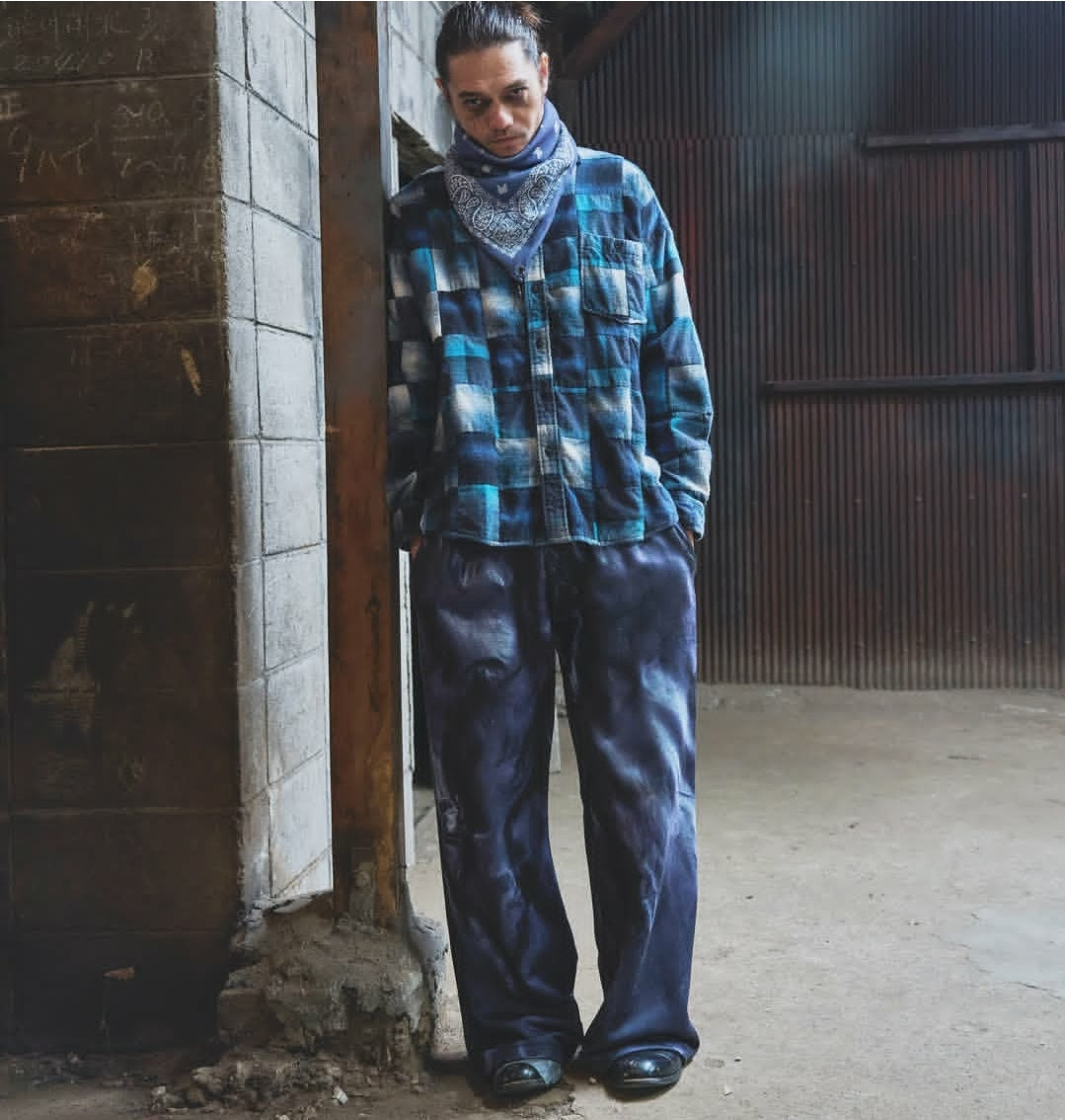 TALKING ABOUT　PATCHWORK SHIRTS (2627-AW-SH-001)　BLUE