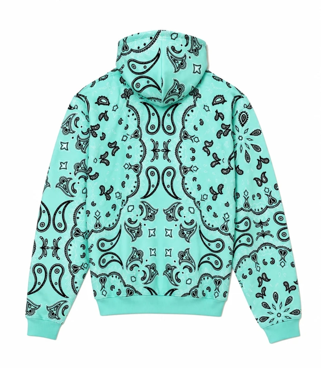 MAYO PAISLEY PATTERN PRINT HOODIE TIFFANY BLUE  (26UBMY-SPK1001)