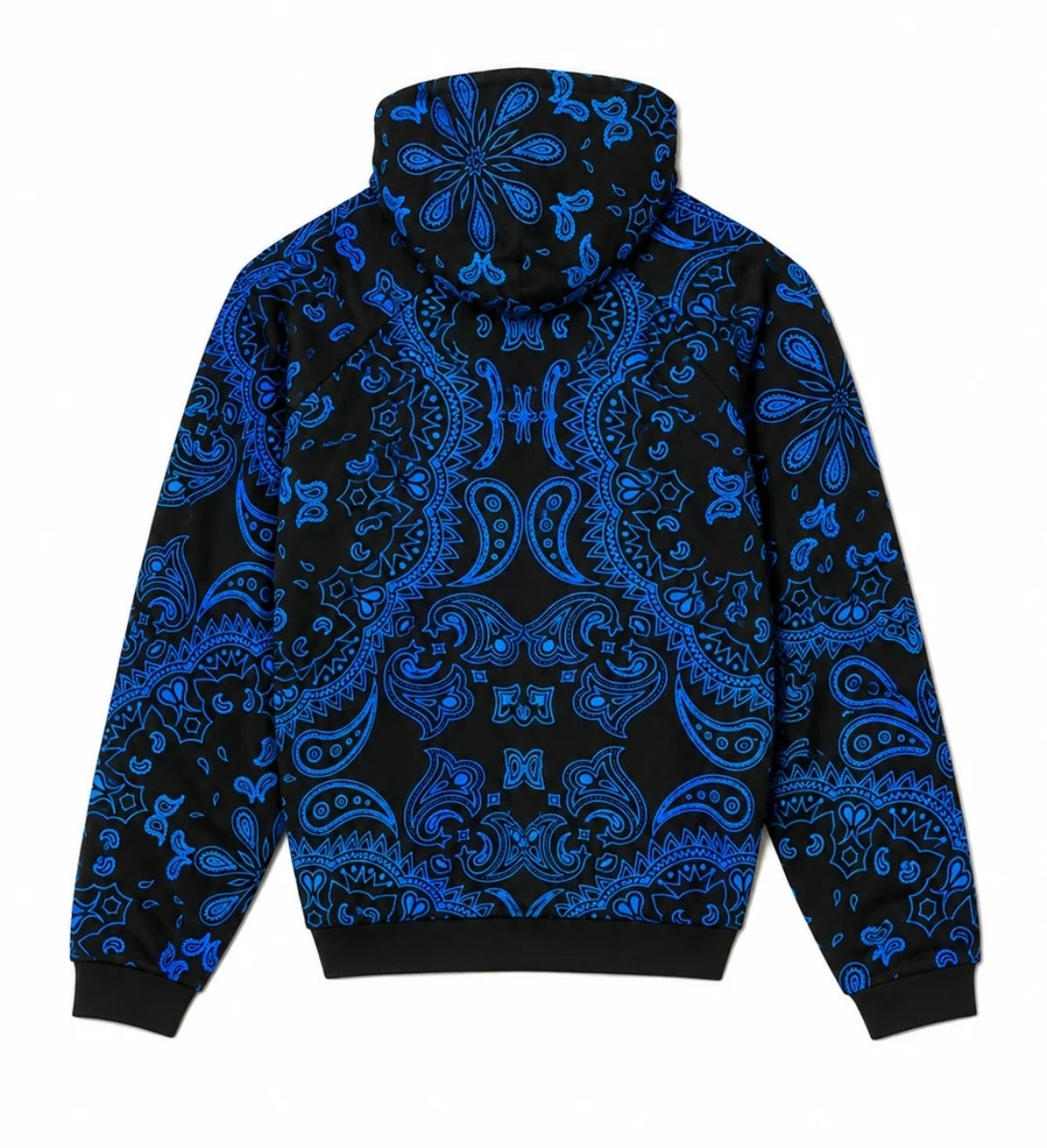 MAYO PAISLEY PATTERN PRINT HOODIE BLACK×BLUE (26UBMY-SPK1001 )