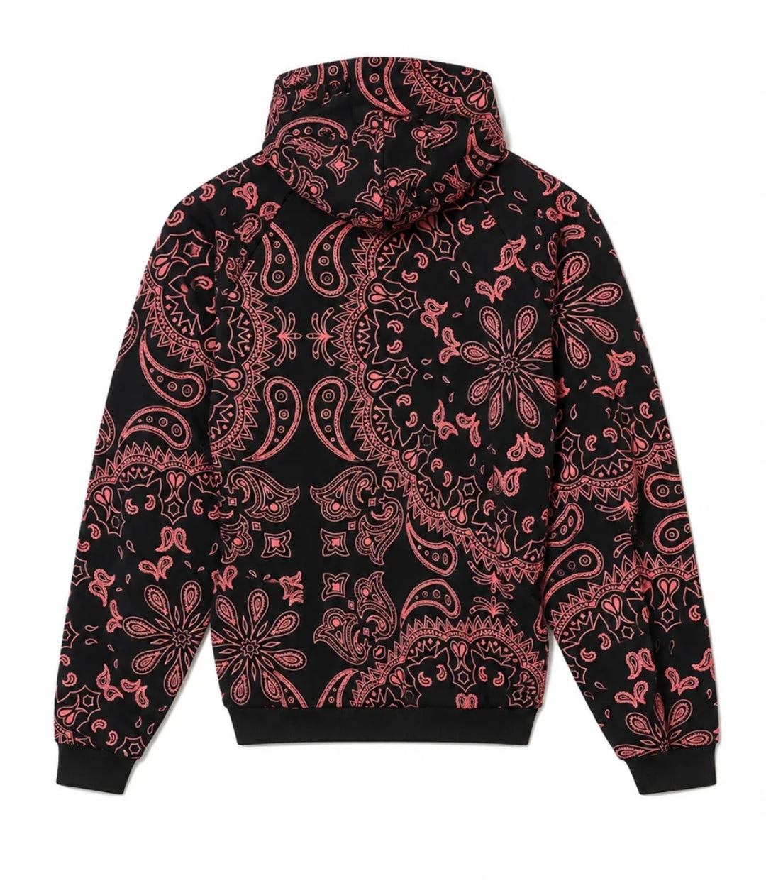 MAYO  PAISLEY PATTERN PRINT HOODIE BLACK×PINK (26UBMY-SPK1001)