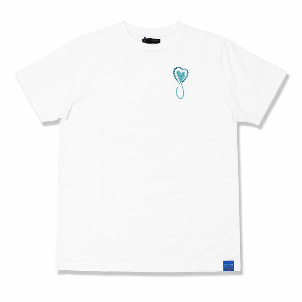 MAISON  HONORE Tiphanie Stone TEEストーンロゴTシャツ　WHITE✖️ BLUE