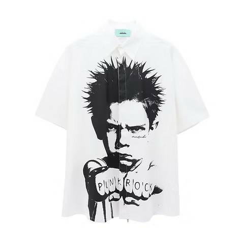 Punk Boy Short Sleeve Shirts / WHITE